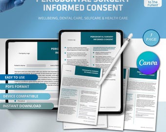 Canva-sjabloon voor parodontale chirurgie: bewerkbaar formulier voor tandheelkundige patiënten