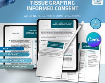 Canva-sjabloon voor transplantatie van zachte of harde weefsels: bewerkbaar formulier voor kaakchirurgie