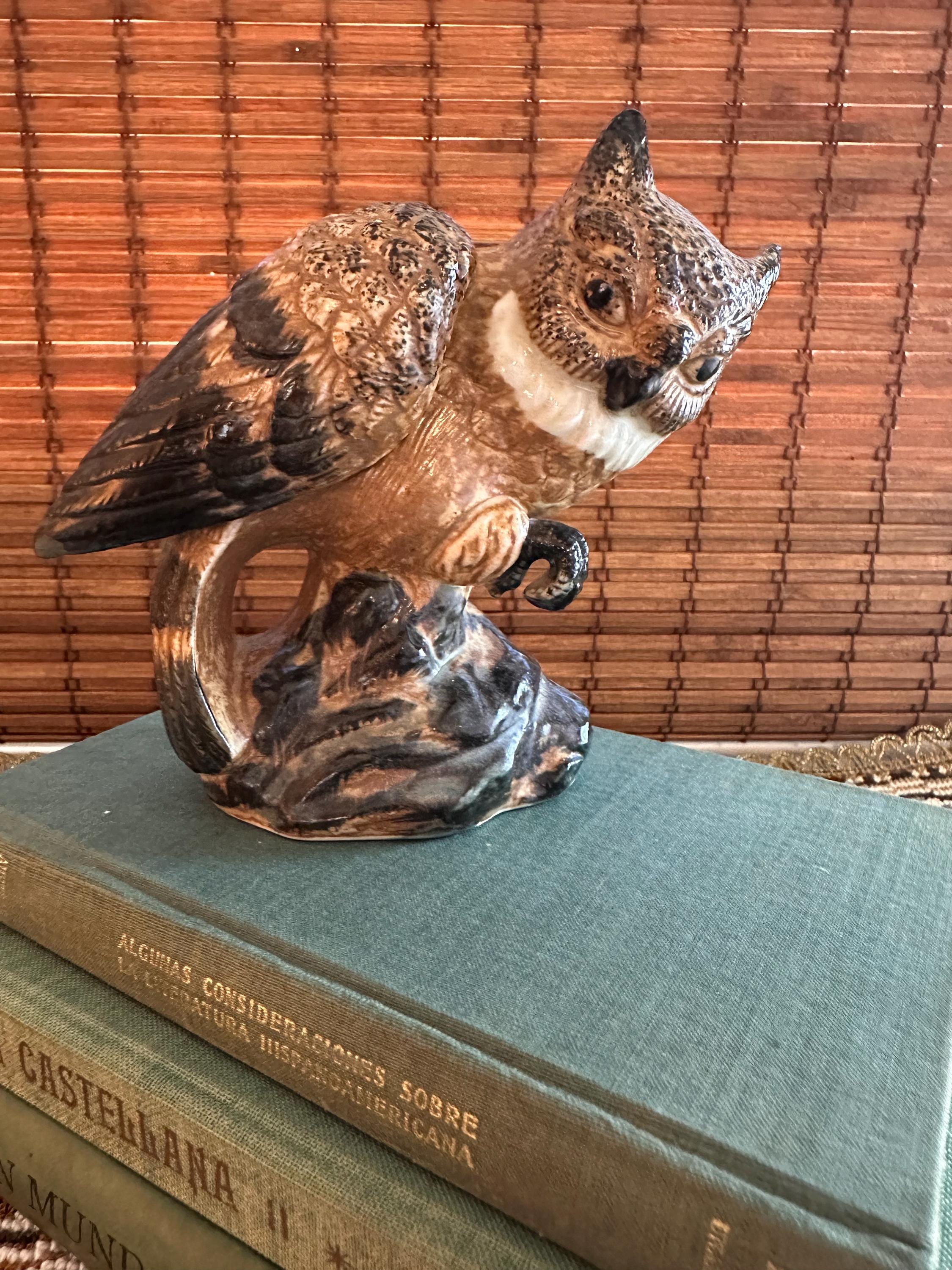 Ceramic Owl Figurine by WONY LTD 1960's Vintage Decor Made in Italy