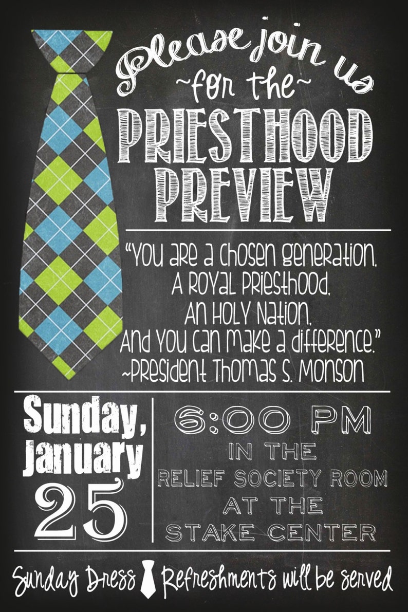 Customized Priesthood Preview Invitation | Etsy