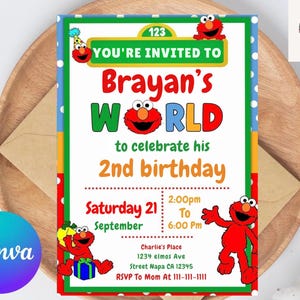 Editable Birthday Invitation: Sesame Street Theme (Instant Download)