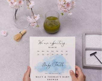 Baby Shower Invitation Template -Editable Canva Template – Instant Download