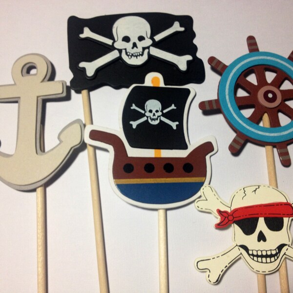 Pirate Birthday Party Caribbean Wood Images 4th 5th 6th 7th 8th for Centerpieces or room decor