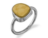London Manori Raw Citrine Sterling Silver RING