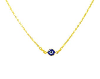 London Manori Dark Blue Evil Eye Neckalce