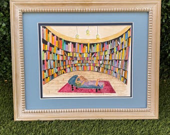 Relajándome en la biblioteca