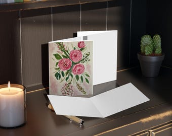 Hand painted watercolor Floral Greeting Card - Perfect for Birthdays, Anniversaries, Weddings, Thank You Notes, Beautiful Floral Design
