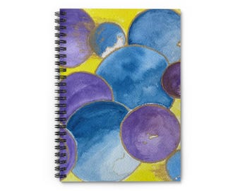 Colorful Watercolor Spiral Notebook - Ruled Lines, Journal, Notepad, Gift for Students, Sketchbook, Artistic Notebook