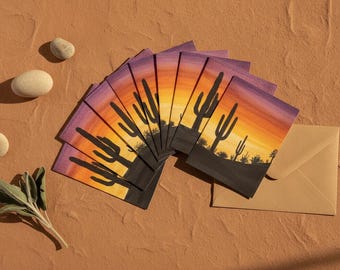 Ten Desert Sunset greeting cards