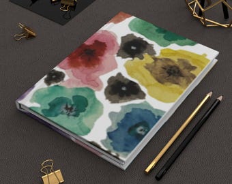 Floral Hardcover Journal - Vibrant Watercolor Design, Gift for Writers, Sketchbook, Daily Planner, Floral Notebook