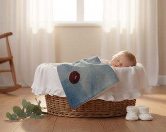 Watercolor Fleece Baby Blanket: Cozy Nursery Throw, Newborn Gift