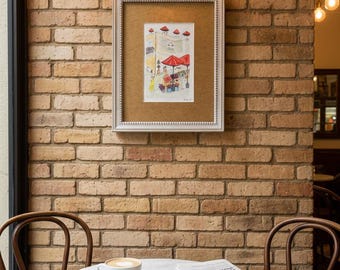 French Marketing Shopping -a Handpainted watercolor