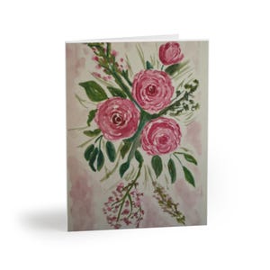 Tarjeta de felicitación floral con acuarela pintada a mano: perfecta para cumpleaños, aniversarios, bodas, notas de agradecimiento, hermoso diseño floral.