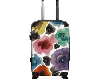 Colorful Floral Suitcase for Travel, Luggage with Vibrant Blooms, Weekender Bag, Carry-On for Vacation, Summer Travel