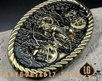 Mermaid Skull Belt Buckle | CPO | SCPO | MCPO | Retirement Gift | Chief Season |Khaki Ball | Dinning In | Chief Gift | Lady Goat | Navy Goat