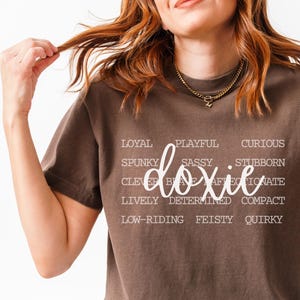 Doxie Dog Comfort Colors Shirt, Dachshund Lover Tee, Cute Weenie Mom Gift, Doxie Personality Graphic Tee, Minimalist wiener dog shirt