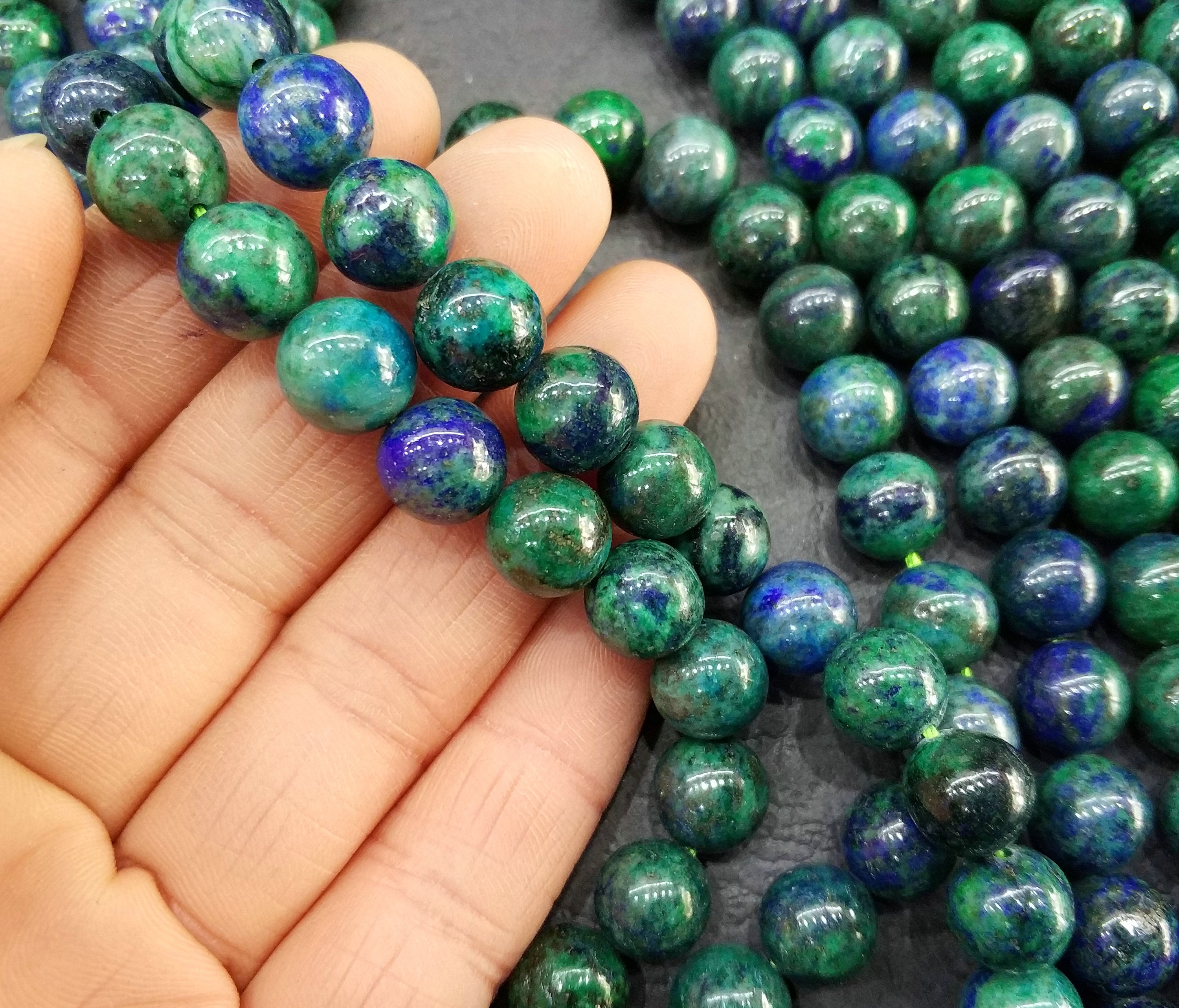 Natural Blue Green Lapis Lazuli 10mm Round Beads 38pcsstrand Etsy