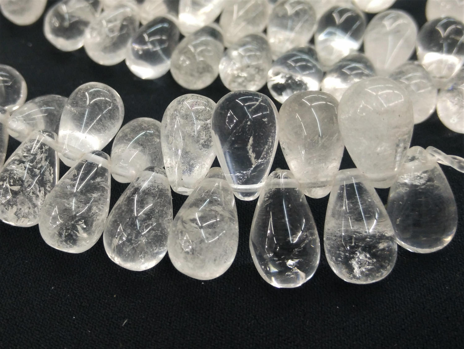 30pcs/lot -Natural Clear Crystal Quartz Teardrop Briolette Beads ...
