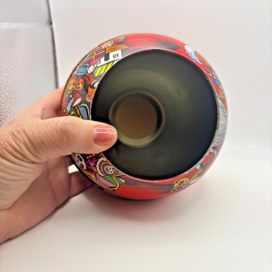 Vintage Roly Poly Christmas Santa Candy Tin Pacific Rim Hong Kong CLEAN ...