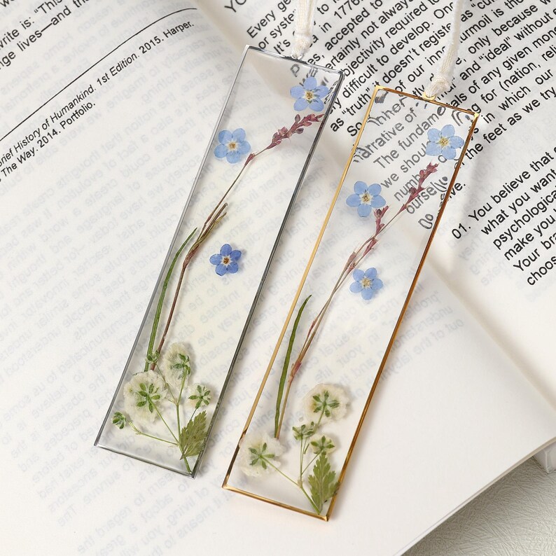 Handcrafted Floral Bookmark, Real Dried Forget-me-nots & Baby’s Breath ...