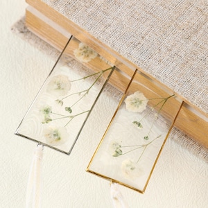 Baby’s Breath Resin Bookmark – Real Pressed Flower Page Marker – Nature Inspired Gift for Readers image 5