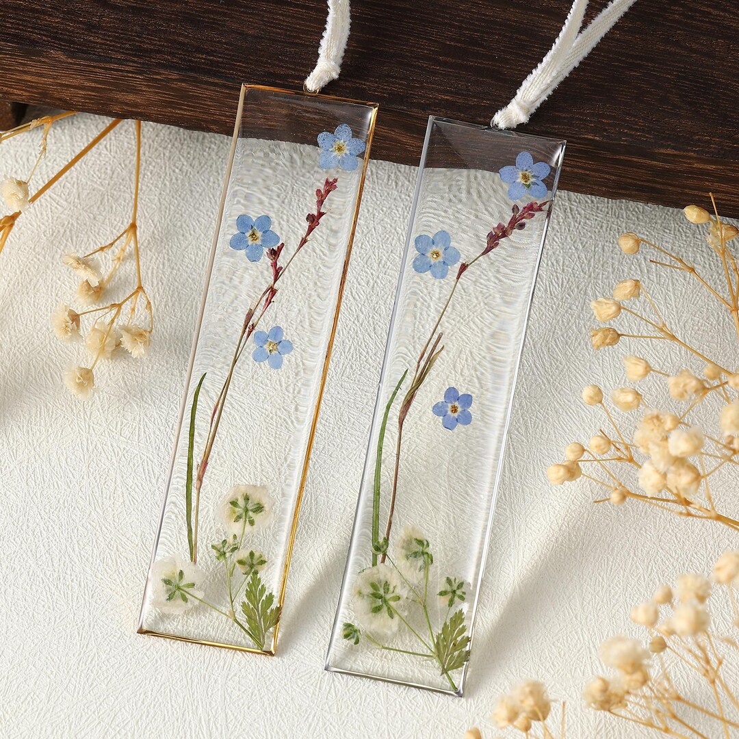 Handcrafted Floral Bookmark, Real Dried Forget-me-nots & Baby’s Breath ...