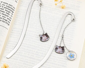 Personalized Photo Bookmark, Custom Cat Photo Gift, Silent Companion Memorial Keepsake