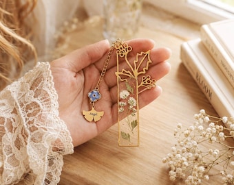 Personalized Birth Flower Bookmark, Pressed Flower Resin Keepsake with Initial, Birthday Gift for Book Lover, Reader Gift for Her