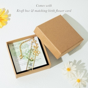 Marcapáginas personalizado con inicial del mes de nacimiento y flores, arte en resina con flores secas, regalo para amantes de los libros, regalo para un nuevo capítulo / regalo de boda de otoño imagen 5