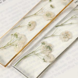 Baby’s Breath Resin Bookmark – Real Pressed Flower Page Marker – Nature Inspired Gift for Readers image 9