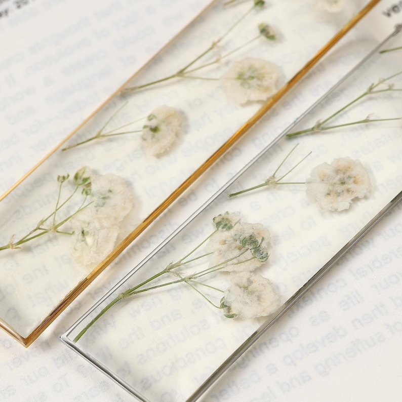 Baby’s Breath Resin Bookmark – Real Pressed Flower Page Marker – Nature Inspired Gift for Readers image 9