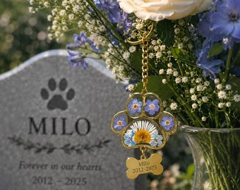 Personalized Pet Memorial Paw Ornament, Dog Loss Gift, Custom Name Date Keepsake, Sympathy Gift, Rainbow Bridge Memorial