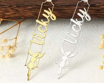 Engraved Fairy Name Bookmark, Custom Metal Bookmark Accessory, Reading Gift for Children