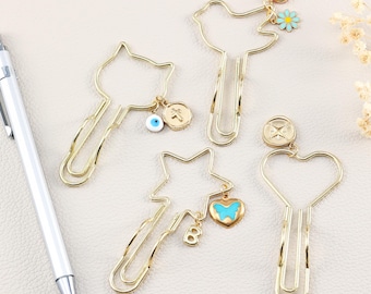 Personalized Paperclip Bookmark, Custom Initial Charm Bookmark, Gift for Book Lovers, Birthday Gift for Reader