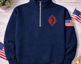 Geborduurd J.E.E. Epstein-sweater met kwartrits, meme-shirt, Jeffrey JEE-monogram-uniseks sweater, hoodie, Jeffrey Epstein-merchandise