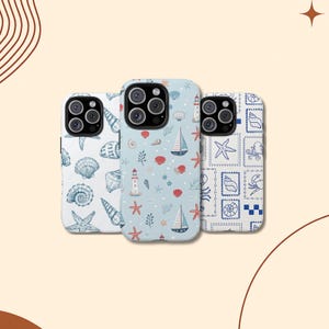 Seaside Theme Phone Case Summer Vibes Beach Lover Gift Coastal Decor iPhone 16 15 14 13 12 11 Pro Max 8 Plus X Samsung Galaxy S24 S23 S22