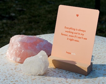 35 Daily Mindfulness Affirmation Cards + Holder | Affirmation Card Deck | Positive Affirmation Cards | Mindfulness Gift