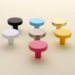 Colorful Round Door Knobs - Cute Playful Cabinet Pulls, Bright Fun Drawer Handles, Kids’ Room Decor, Modern Home Accents