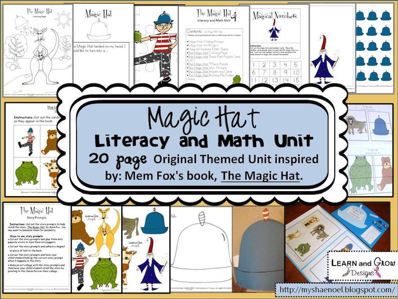 Magic Hat Literacy and Math Themed Unit with Original Illustrations image 1