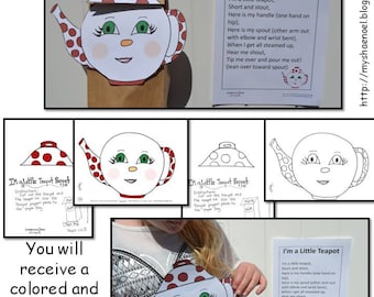 I'm a Little Teapot Puppet Art Project and I'm a Little Teapot Nursery Rhyme Poster