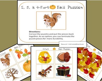 Puzzles d’automne imprimables pour les enfants