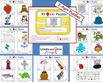 Alphabet Puzzles Game that Matches Uppercase and Lowercase Alphabet Letters