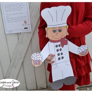 The Muffin Man Puppet Art Project and Nursery Rhyme Poster