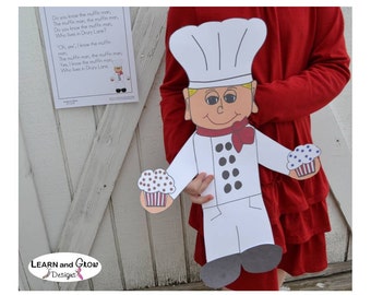The Muffin Man Puppet Art Project and Nursery Rhyme Poster
