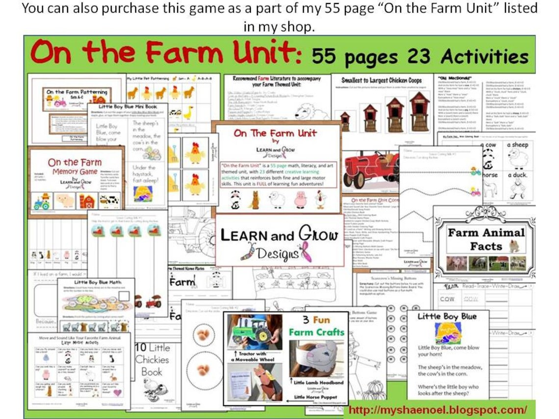 On the Farm Memory Game Etsy