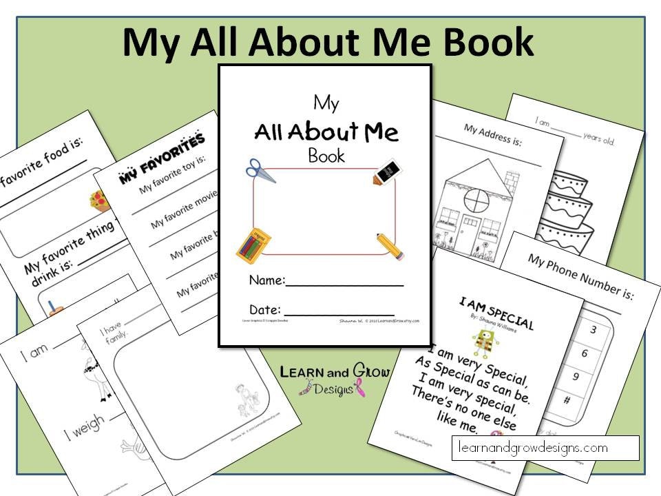 my all about me book etsy