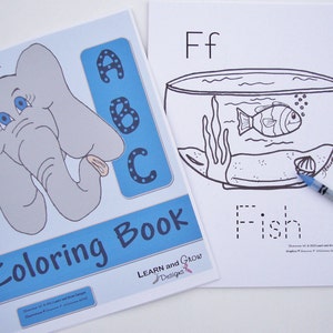 Printable Alphabet Coloring Book with Traceable Words image 1