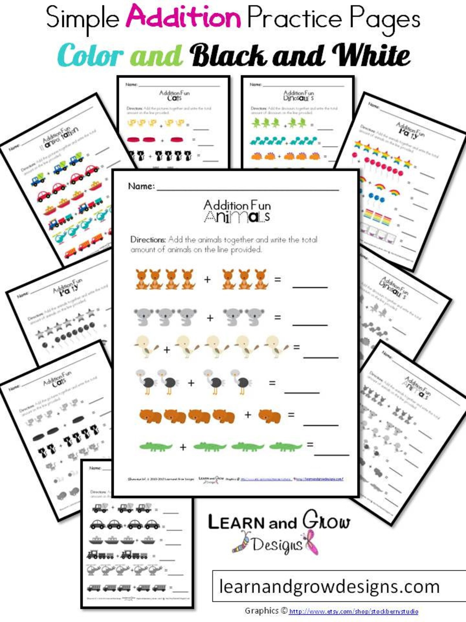 Simple Addition Practice Pages Common Core Aligned | Etsy