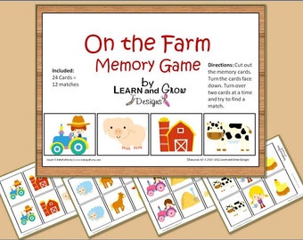On the Farm Memory Game