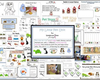 My Little Pet Themed Learning Unit - Contains 62 Pages of: Art, Literacy, and Math Activities